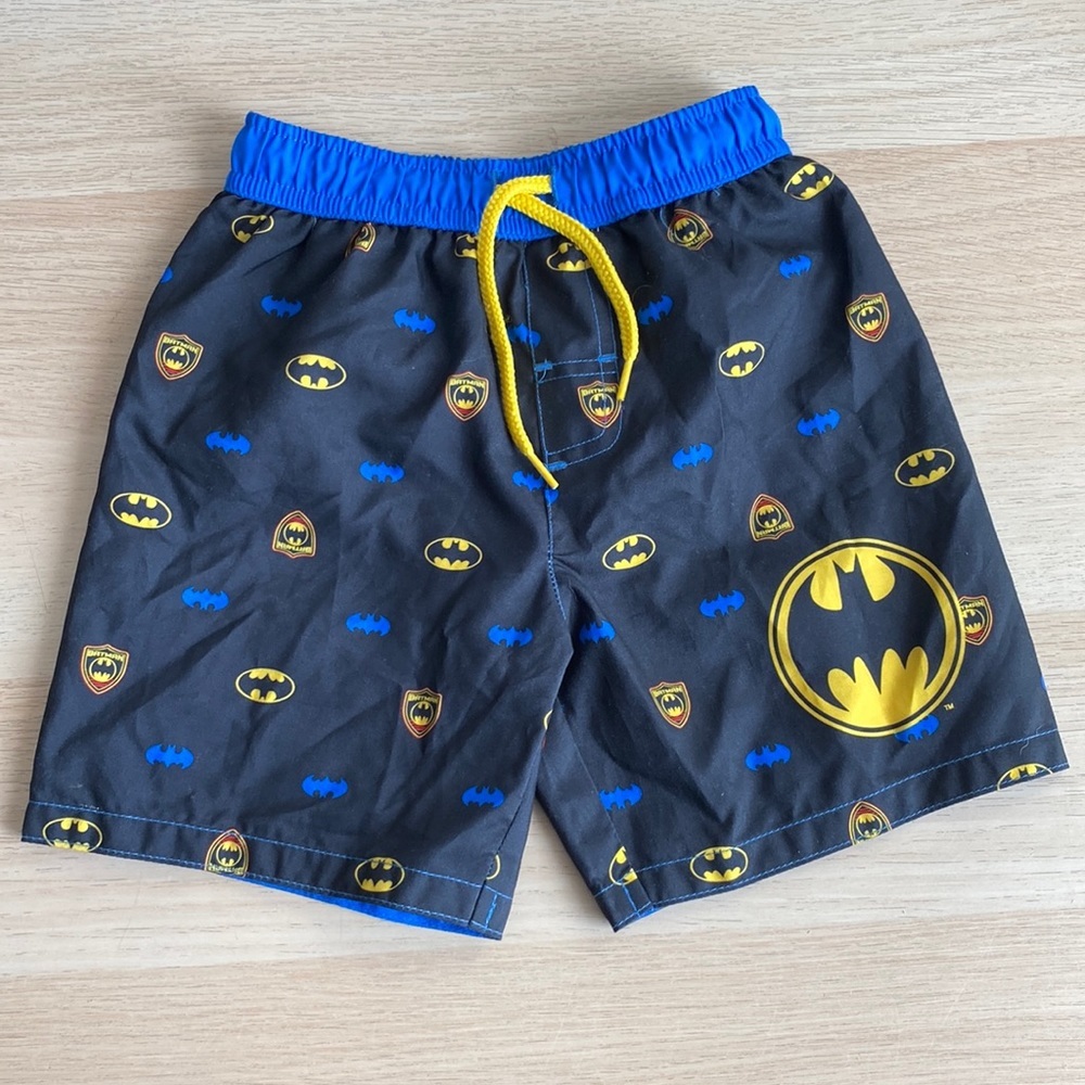 Batman Logo Black & Blue Size 2T Toddler Boys Swim Trunks